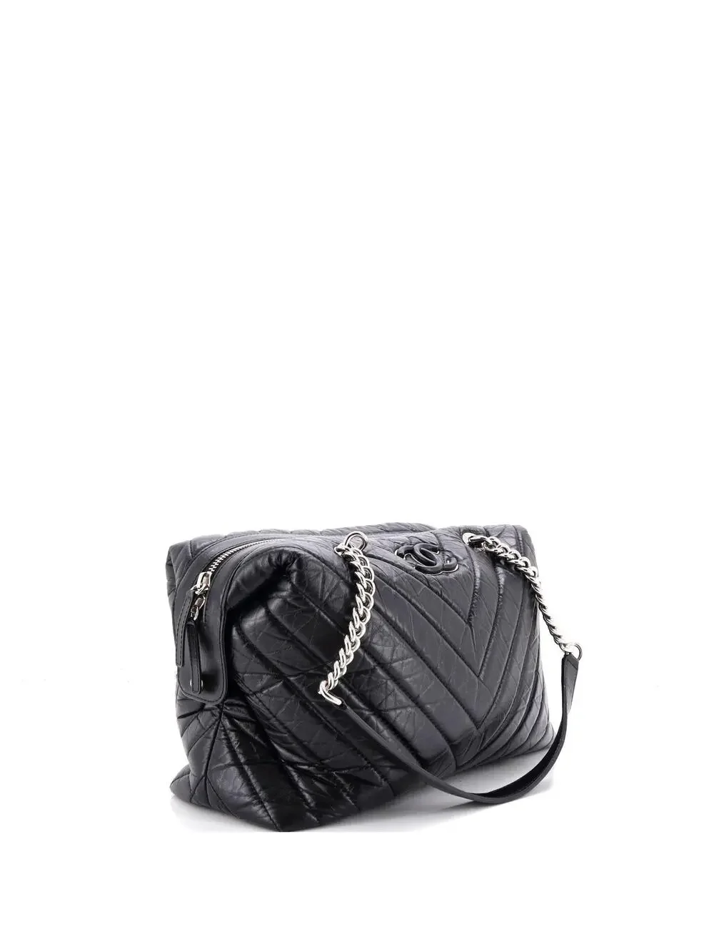 Chanel Cc Bowling Bag Chevron Aged #343050C27B